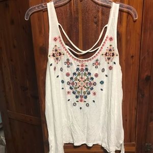 White Crossback Aeropostale Tank Top with Design